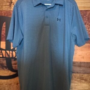 Under Armour Men's Blue Striped Polo Shirt